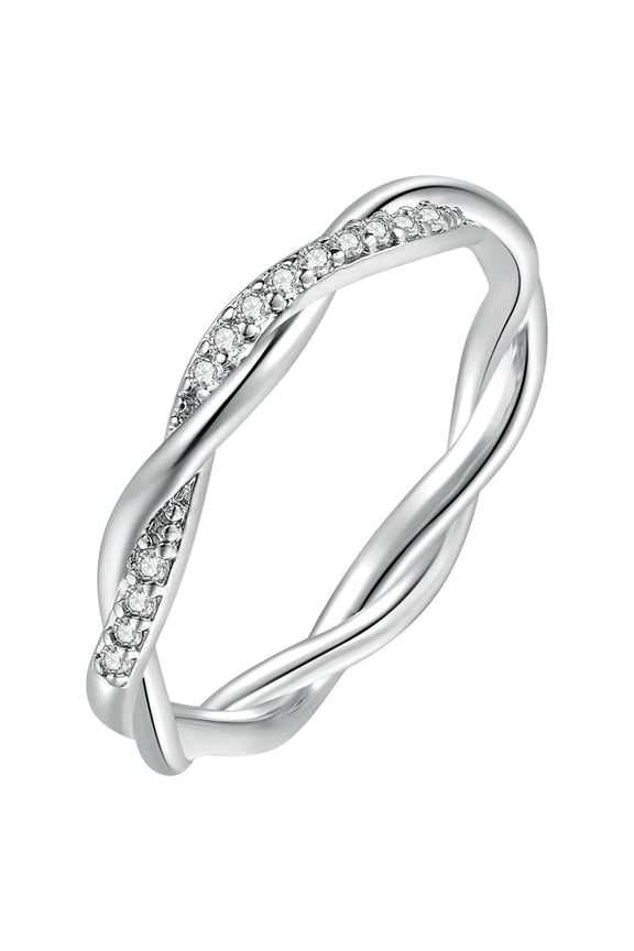 New Year 2025 Silver Birthstone Rings For Women Diamond Cubic Zirconia Ring Promise Rings For Couples Mothers Birthday Gift For Mom Dainty(Silver,6)