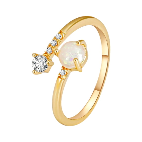 CILENON Clearance Silver Birthstone Rings For Women Diamond Cubic Zirconia Ring Promise Rings For Couples Ring For Mothers Daughter Bridesmaid Gifts Jewelry(Gold,One Size)