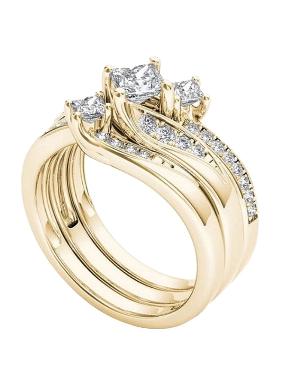 Silver Birthstone Rings For Women Non Tarnish Cz Cubic Zirconia Silver And Gold Rings Ring For Mothers Daughter Bridesmaid Gifts Jewelry(Gold,5)