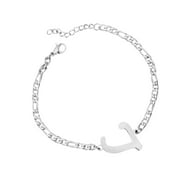 CILENON Silver Initial Bracelets For Men, Birthday Gifts For Mens Bracelet Christmas Gifts For Men Boyfriend Dad Husband Couples Bracelets With Lettercuban Link Chain Bracelet For Men(L,One Size)