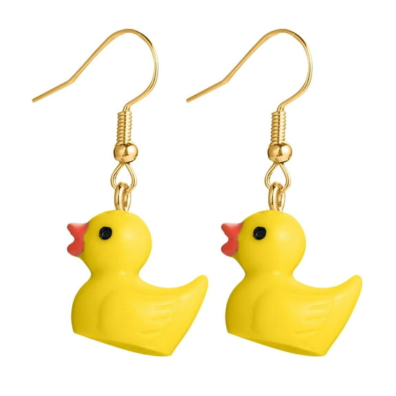 CILENON Small Trendy Creative Cute Little Yellow Duck Dangle Earrings For Female Gift Earrings Jewelry (Yellow,One Size)