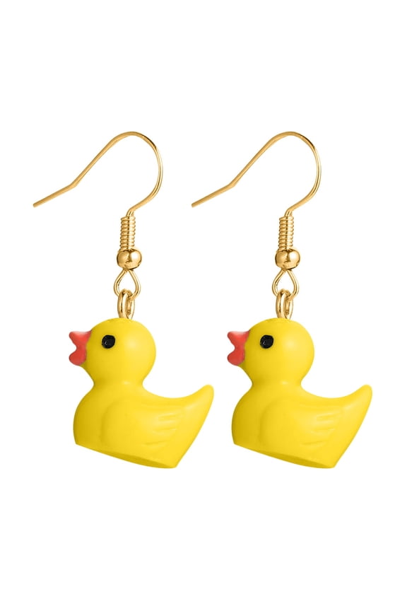 Small Trendy Creative Cute Little Yellow Duck Dangle Earrings For Female Gift Earrings Jewelry (Yellow,One Size)