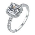 thumbnail image 1 of CILENON Square Diamond Ring For Women S925 Ring Zircon Couple Square Diamond Ring (Silver,7), 1 of 6