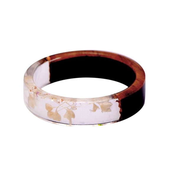 CILENON Stackable Rings Resin Ring Beautiful Flower Resin Rings Gift for Women And Men Fashion Jewelry Special Gifts Sterling Silver Rings Wedding Ring Non Tarnish Gold Rings(G,One Size)