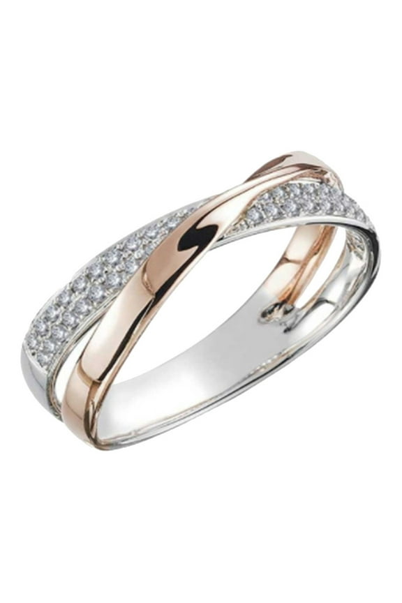 Stackable Rings for Women Give My Daughter Card Ring forever Love Knot Ring And Rhinestone Information Card Jewelry Gift Silver Adjustable Knot Card Ring Wedding Band (Gold,9)
