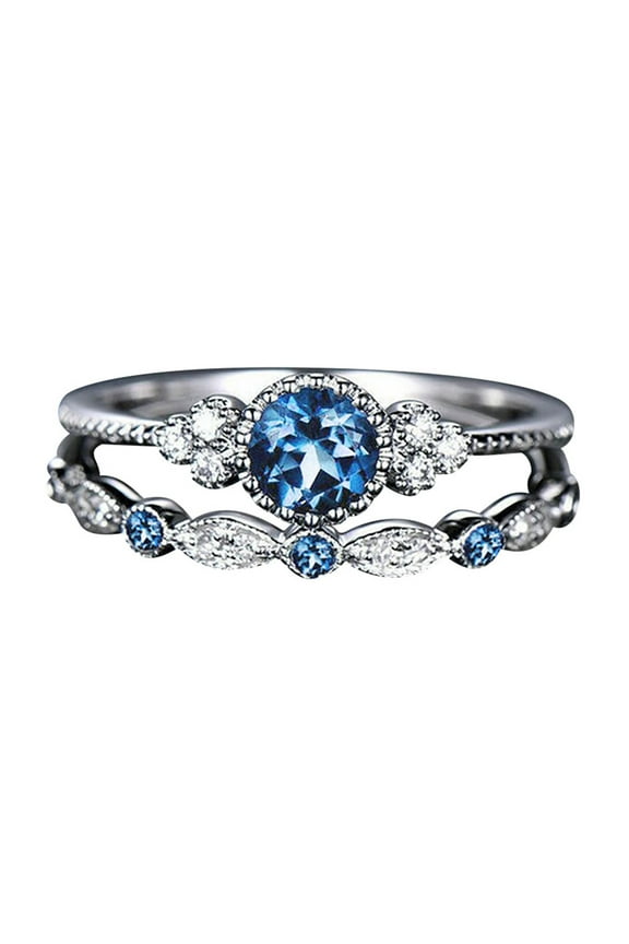 Sterling Silver Rings Ring Fashion Women's Jewelry 1 Diamond Rings Couple Set Pair 510 Size Rings Wedding Ring Non Tarnish Gold Rings Rubber Rings Women(Blue,6)