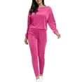 thumbnail image 1 of CILENON Sweat Outfits for Women 2 Pieces Women's Fall/Winter Two Piece Long Sleeved Hoodie And Fleece Sweatpants Suit Sweat Suits Womens Sweatsuits Women Sweat Suits 2 Piece Set(Hot Pink,XL), 1 of 4