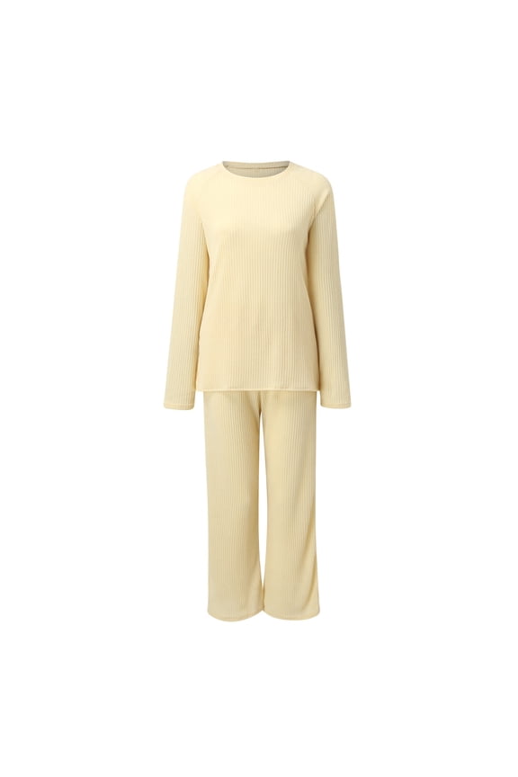 Sweat Set Women High Neck Set Casual Side Slit Knitted Sweater Pullover Top Wide Leg Pants 2 Piece Tracksuit Lounge Wear for Women 2 Piece Set Athletic Sets for Women (Khaki,L)