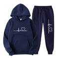 thumbnail image 1 of CILENON Sweatsuits for Women Set 2 Piece Jogging Suit Long Sleeve Hoodie Pullover Sweatshirts Sweatpants Tracksuit Casual Outfits (Navy Blue,M), 1 of 2