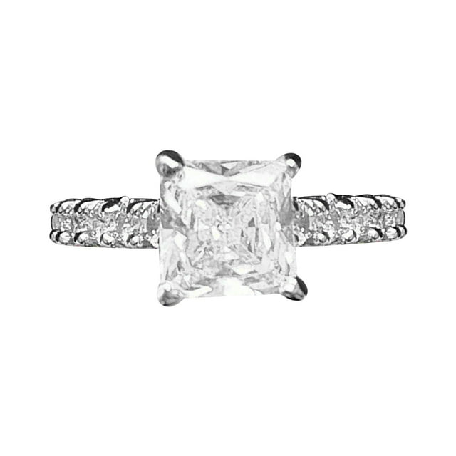 CILENON Inlaid Square Diamond Ring Jewelry Birthday Proposal Gift ...