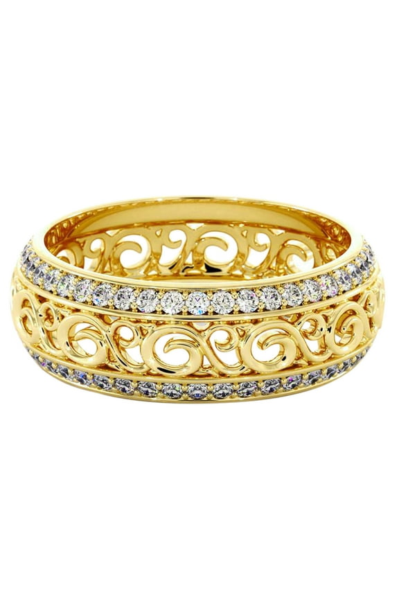 Valentine'S Day Gift Micro Inlay Hollow Ring For Girlfriend (Gold,10)