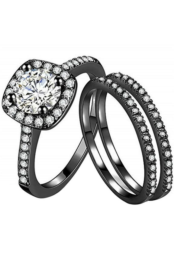 Vintage Wedding Ring Guard Enhancers Engagement Rings For Women Sterling Silver (Black,11)