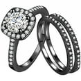 thumbnail image 1 of CILENON Vintage Wedding Ring Guard Enhancers Engagement Rings For Women Sterling Silver (Black,8), 1 of 5