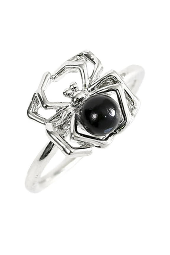 Wedding Band Simulated Black Wide Scary Spider Ring Silver Spider Poison Ring Gold Rings That Don'T Tarnish Diamond Ring Jewelry for Women(Silver,7)