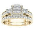 thumbnail image 1 of CILENON Wedding Bands Fashion Couple Rings Classic Gold Plated Ring Inlaid Zircon Jewelry Rings Gold Rings for Women Non Tarnish Chunky Rings Wedding Rings(Gold,6), 1 of 5