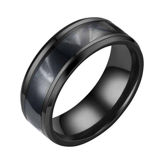 CILENON Wedding Bands for Women Frosted Silk Pattern Inlaid Rhinestone Ring Alloy Women Men Exquisite Ring Fashion Jewelry Gift Rings for Friends Girls Boys Gold Jewelry for Women (Black,8)