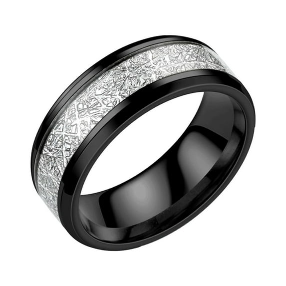 CILENON Wedding Ring 8Mm Titanium Steel Printing Color Sandblasted Rings Wedding Band Rings for Women Rings for Men Frosted Rings Geometry Rings Size 6 12 Non Tarnish Gold Rings (Black,11)