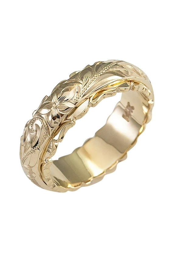 Wedding Ring Sliver Silver Rings Elegant Wedding Gold And Jewelry 925 Flower Rings Rose Gold Rings for Women Gold Ring Gold Filled Ring(Gold,6)