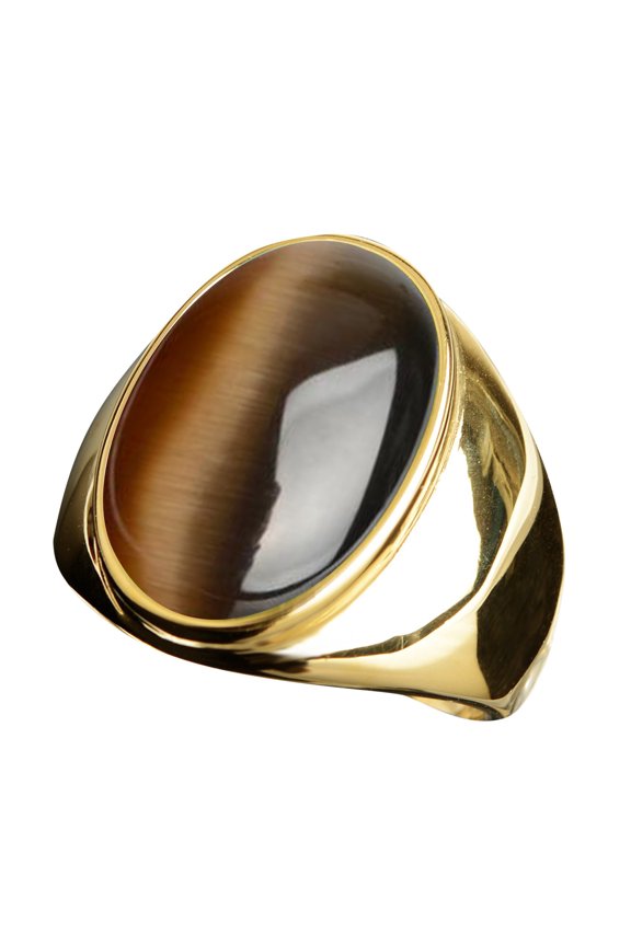 Wedding Ring Stainless Steel Artificial Cat Eye Stone Ring Titanium Steel Ring Rose Gold Rings for Women Gold Ring Gold Filled Ring(Gold,8)