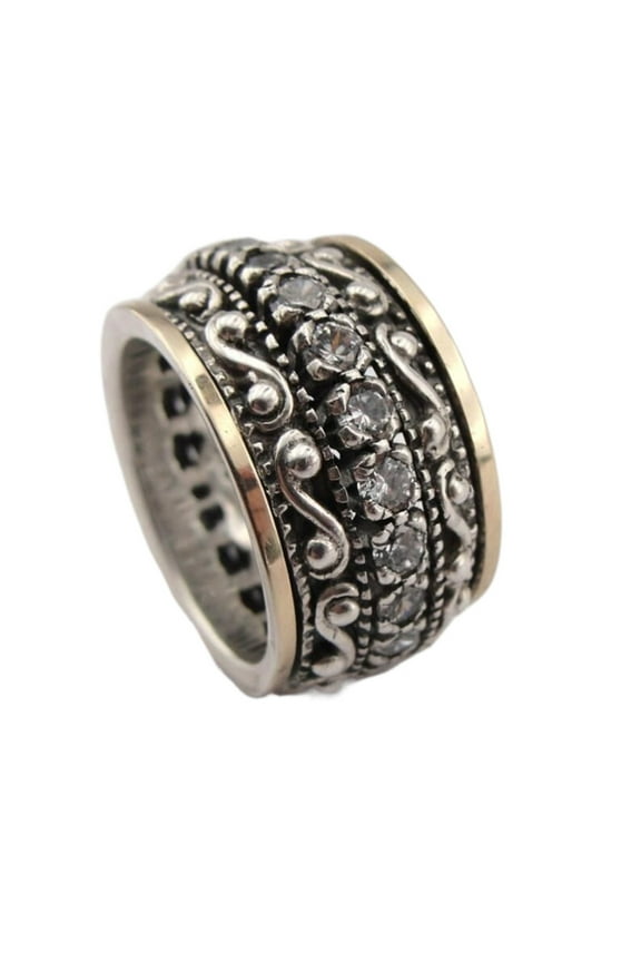 Wedding Ring Vintage Ethnic Carved Gemstone Ring Exaggerated Index Finger Ring Ring Decoration Non Tarnish Gold Rings Rubber Rings Women Silver Ring(Silver,6)