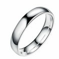 thumbnail image 1 of CILENON Wedding Rings 4Mm Stainless Steel Smooth Ring Titanium Steel Couple Ring Jewelry Size 5-12 Womens Jewelry Womens Wedding Bands Rings for Women Sterling Silver(Silver,10), 1 of 2