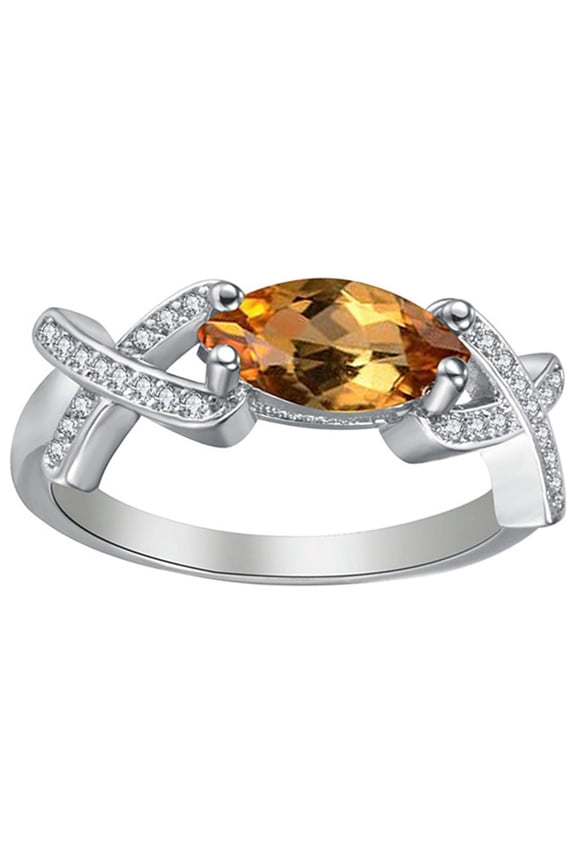 Wedding Rings for Women Ladies Fashion Rings Inlaid Zircon Personalized Fashion Combinations Crystal Horse Eye Diamond Rings Wedding Bands for Women Gold Jewelry for Women (Yellow,7)
