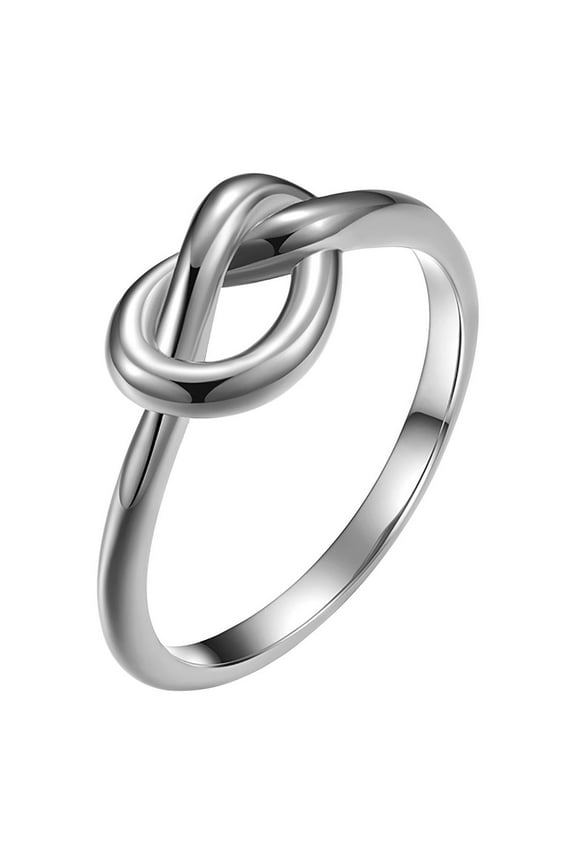 Wedding Rings Women Men Ring Knotted Heart Titanium Steel Female Ring Jewelry Gift Finger Womens Jewelry Womens Wedding Bands Rings for Women Sterling Silver(White,9)