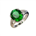 thumbnail image 1 of CILENON Women Diamond Green Zirconia Ring Ladies Jewelry Engaged Ring (Green,7), 1 of 6