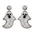 thumbnail image 1 of CILENON Women Halloween Earrings Beaded Pumpkin Dangle Earrings For Women Handmade Bead Drop Earring Studs Costume Themed Party Jewelry Gifts (White,One Size), 1 of 6