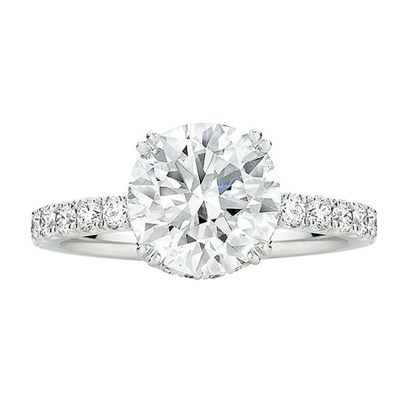 CILENON Women Round Diamond Sparkling Zirconia Ring Ladies Jewelry Engaged Ring (Silver,9)