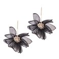 thumbnail image 1 of CILENON Women Wind Fairy Air Fabric Large Petal Flower Earrings Sen Series Earrings Female Korean Style Fresh Earrings (Black,One Size), 1 of 6