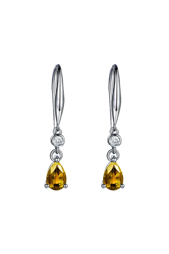 Womens Earrings Fashion Diamond Gem Drop Earrings Birthday Party Fashion Earrings Jewelry Gifts (Orange,One Size)