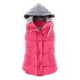 thumbnail image 1 of CILENON Womens Jackets Dressy Casual Women Vest Female Warm Sleeveless Jacket Cotton Solid Hooded Vest for Outerwear (Hot Pink,L), 1 of 6