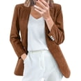 thumbnail image 1 of CILENON Womens Jackets Dressy Casual Womens Ladies Cardigan Temperament Slim Solid Color Casual Small Suit Jacket (Coffee,XXL), 1 of 5