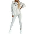 thumbnail image 1 of CILENON Womens Lounge Sets 2 Piece Outfits 3Pcs Women's Sports Suit Loose Hooded Pockets Sweatshirt And Vest And Slim Trousers Womens Casual Outfits Clothing Set for Women Athletic Wear Women(Gray,L), 1 of 6