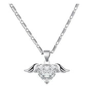 CILENON Vintage Metallic Golden Wing Love Angel Chain Lock Necklace Women'S Jewelry (Silver,One Size)