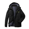 thumbnail image 1 of CILENON Womens Rain Jackets With Hood Waterproof Casual Fleece Lined Lightweight Coat Plus Size Outdoor Trench Coat for Rainy Days Fall Outfits(Black1,XL), 1 of 2
