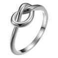 thumbnail image 1 of CILENON Womens Wedding Bands Women Men Ring Knotted Heart Titanium Steel Female Ring Jewelry Gift Finger Rings for Women Sterling Silver Rings for Women Non Tarnish Pinky Ring(White,7), 1 of 6