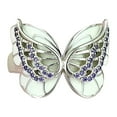 thumbnail image 1 of CILENON Womens Wedding Bands Women's Butterfly Ring Engagement Rings Statement Rings for All Women Holiday Gifts Rings for Women Sterling Silver Rings for Women Non Tarnish Pinky Ring(White,10), 1 of 6