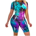 thumbnail image 1 of CILENON Work From Home Outfits Women Womens Tie-Dye Short Sleeve O-Neck Tops Beach Shorts Summer Sports Casual Set Traveling Outfits Women 2 Piece Sweatsuits for Women Linen Set for Women(Black,XL), 1 of 6