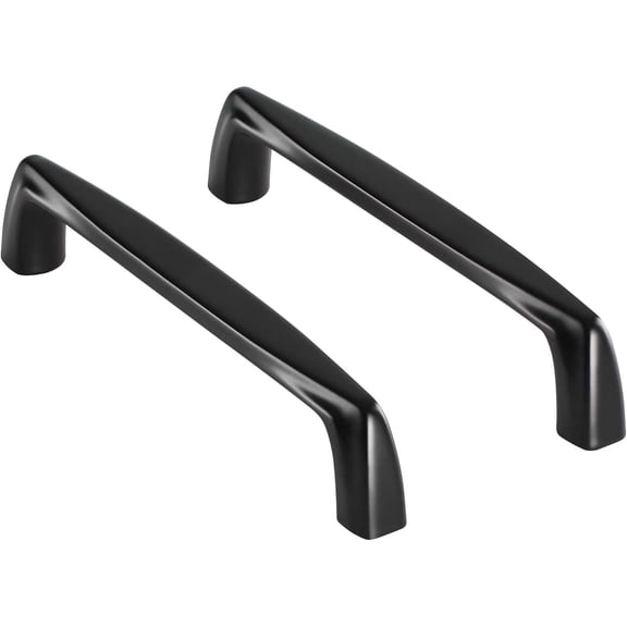 CILEYTION 10 Pack Black Kitchen Cabinet Handles, 5 Inch Hole Centers Black Drawer Pulls, Flat Black Pulls for Cabinets, Black Dresser Handles and Cupboard Handles