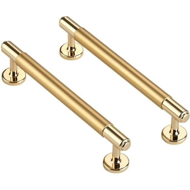 CILEYTION Cabinet Handles Gold 5 Pack, 7-1/2 Inch Hole Centersbrushed Brushed Gold Cabinet Pulls, Gold Drawer Pulls and Gold Dresser Handles