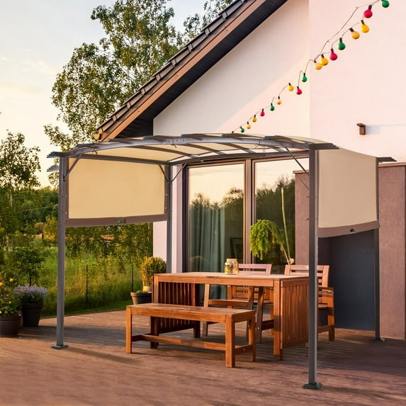 CILJKU 12 x 9 Ft Outdoor Pergola Gazebo with Retractable Metal Frame Canopy – Stylish and Durable Shade Solution for Patios, Backyards, Gardens, and Outdoor Spaces