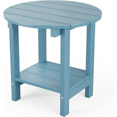 LOENIY Outdoor Side Table 2 -Tier Adirondack Table HDPE Patio Side Table Weather