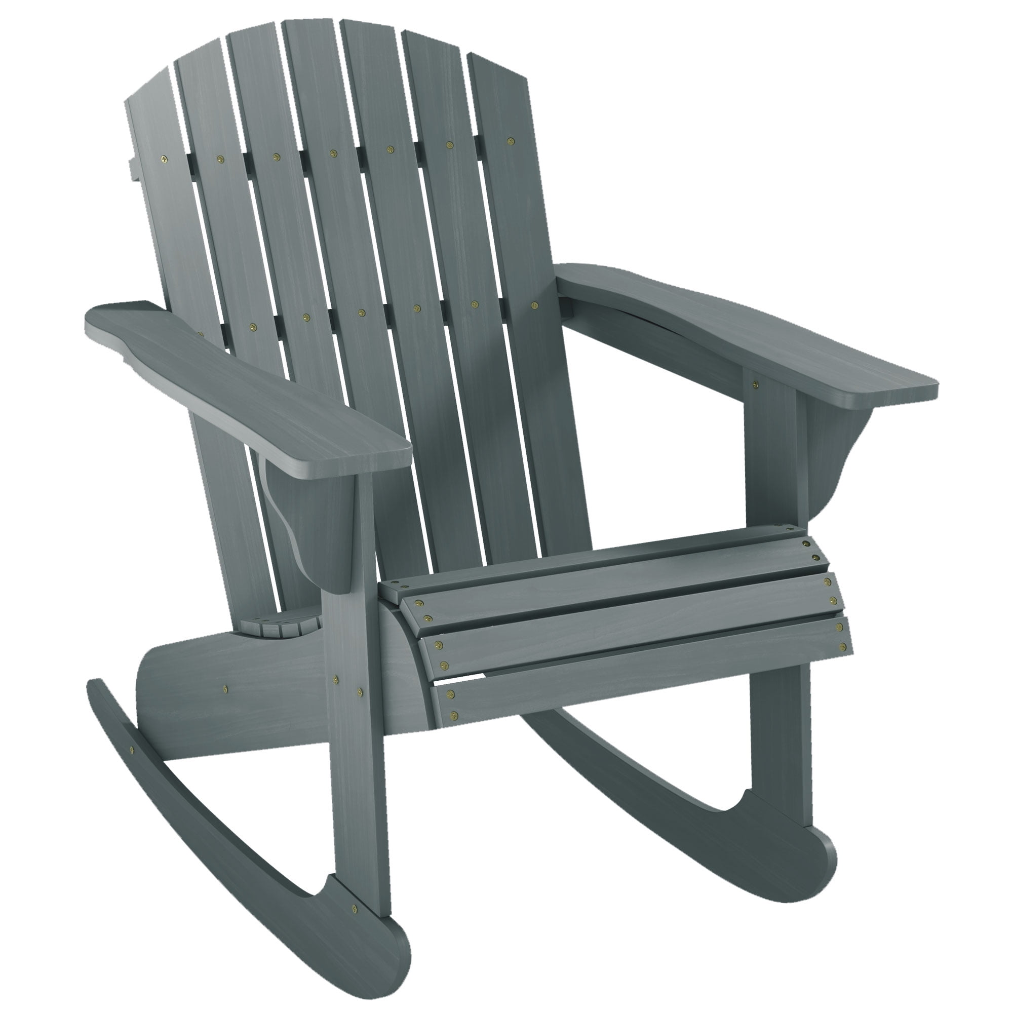 CILJKU Wooden Adirondack Rocking Chair with Slatted Design, Oversized ...