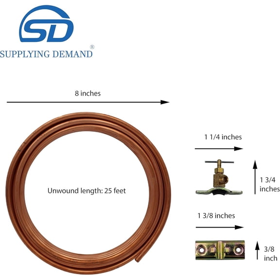 CIM25 25 Feet Copper Refrigerator Ice Maker Water Line Kit