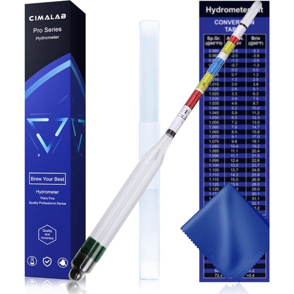 CIMALAB Triple Scale Hydrometer, Specific Gravity Hydrometer for Wine Making, Mead, Kombucha & Beer, Mead Making Kit, ABV Tester, Brix Tester, Hydrometer Alcohol Tester for Wine Making Supplies