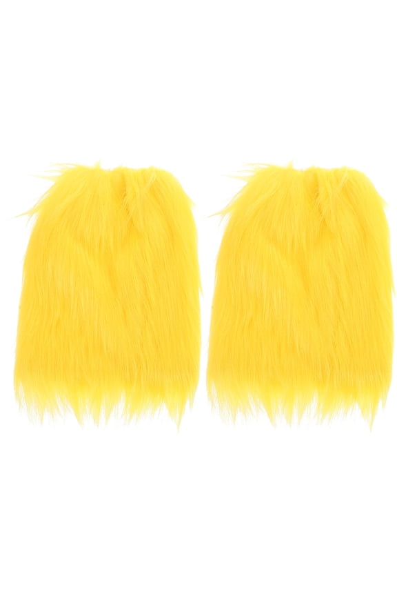 Furry Leg Warmers Yellow 1 Pair 11.2x7.9x1.2in Autumn and Winter Seasons