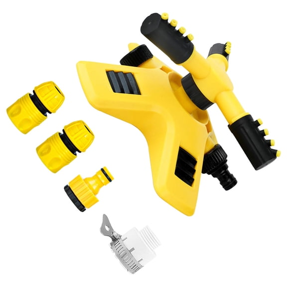 CIMAXIC Hydraulically Driven 360 Degree Rotating Sprinkler, Yellow, for Gardens