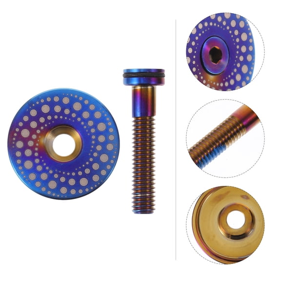 CIMAXIC 1Set Lightweight Titanium Alloy Bike Fork Cap High Strength Bike Refit Accessories